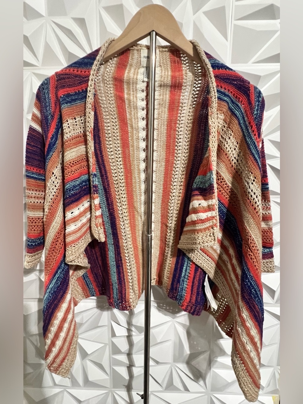 Forever 21 Girls Colorful Crochet Cardigan- Multi Colored Size US 5/6